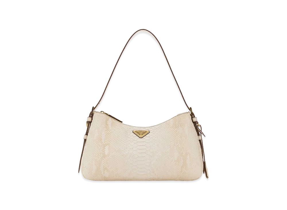 PRADA Women's Leather Aimace Shoulder Bag "Beige"