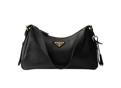PRADA Aimee Medium Leather Shoulder Bag "Black"