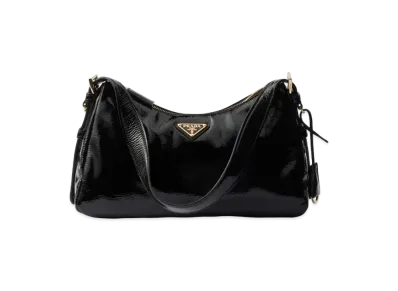 PRADA Aimee Medium Naplak Leather Shoulder Bag "Black"