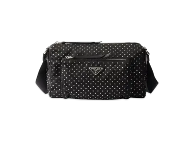 PRADA Women's Re-Nylon Bag with Studs "White"