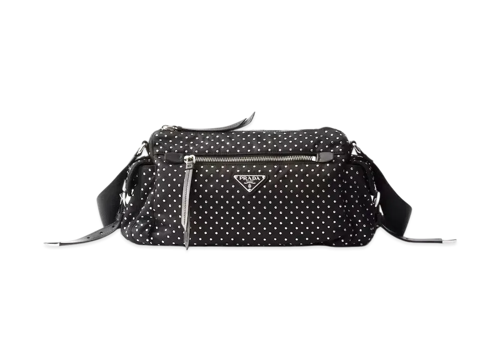 PRADA Re-Nylon Bag with Studs "Black"