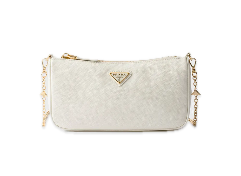 PRADA Saffiano Leather Mini Bag "White"