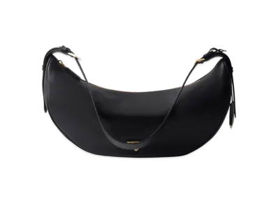 PRADA Demi-Lune Large Leather Shoulder Bag "Black"