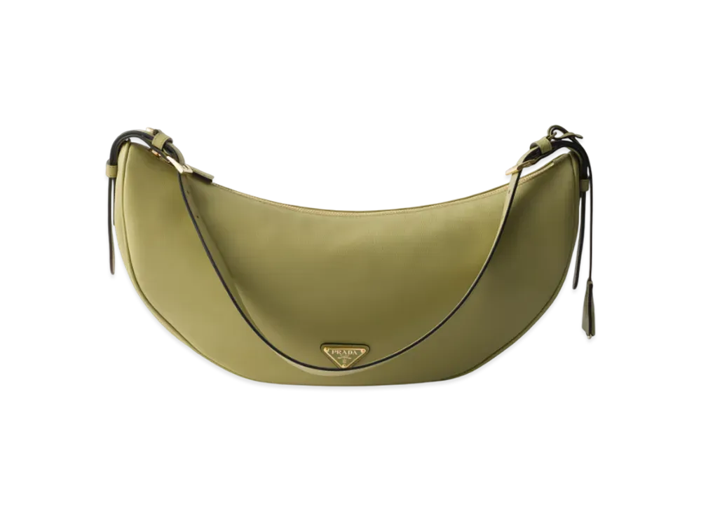 PRADA Demi-Lune Large Leather Shoulder Bag "Pistachio"