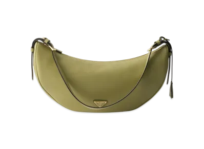 PRADA Demi-Lune Large Leather Shoulder Bag "Pistachio"