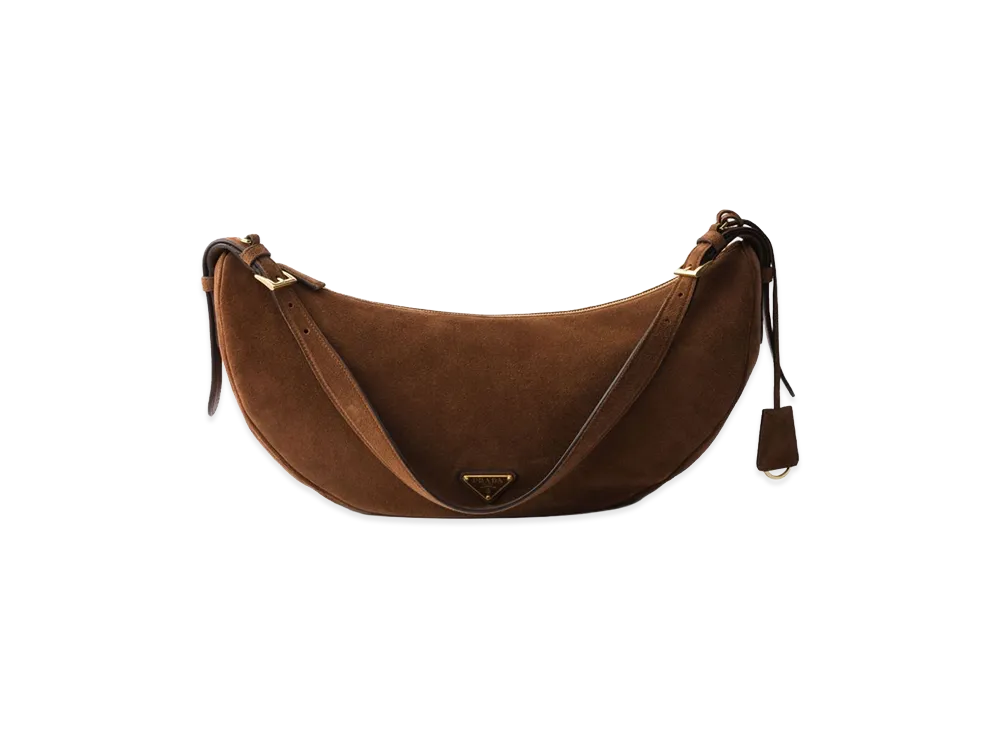 PRADA Women's 'Demi-Lune' Large Shoulder Bag "Brown"