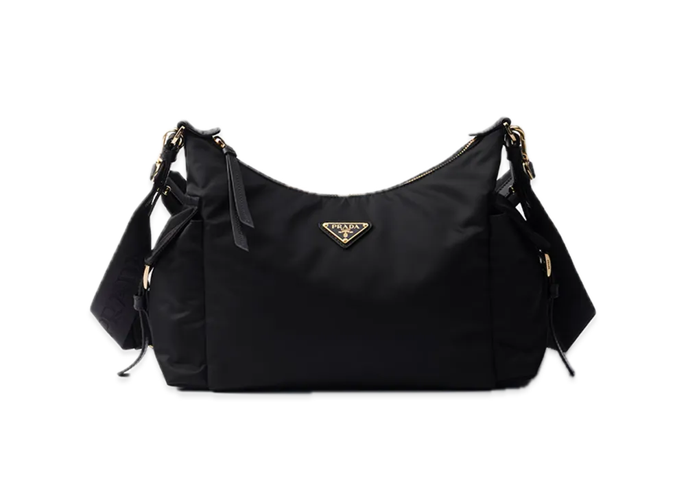 PRADA Explorer Large Re-Nylon x Leather Bag "Black"