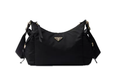 PRADA Explorer Large Re-Nylon x Leather Bag "Black"