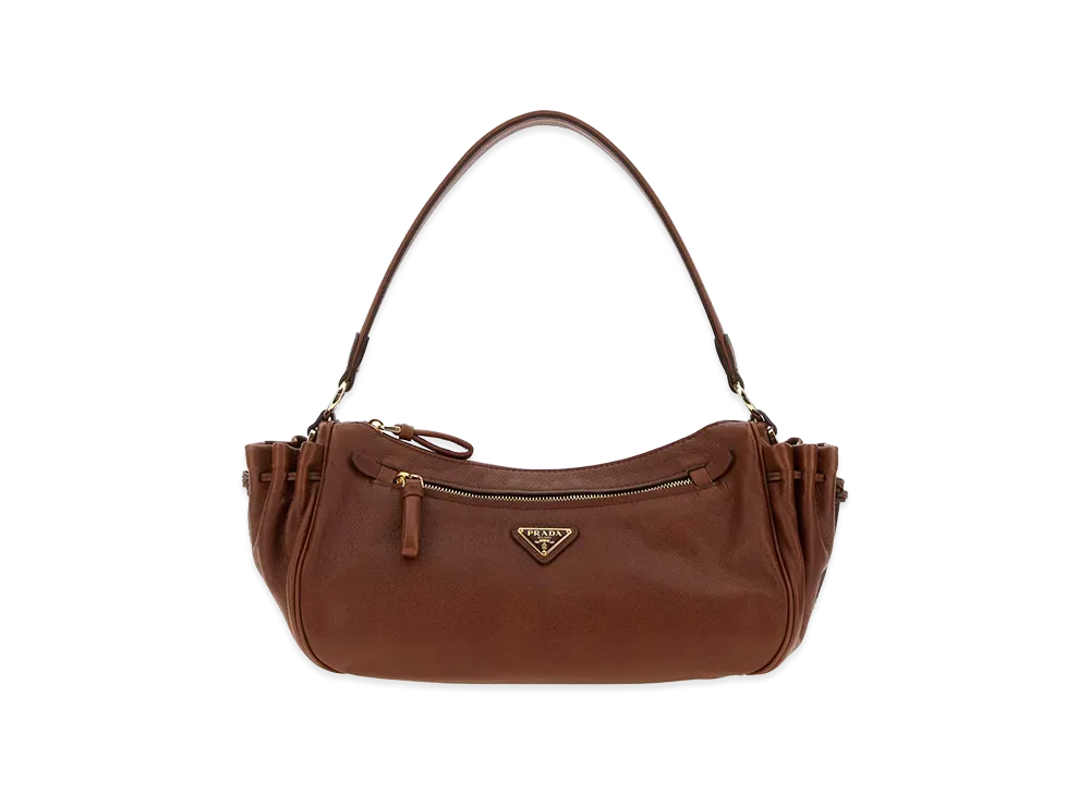 PRADA Wonen's Leather Small Shoulder Bag "Brown"