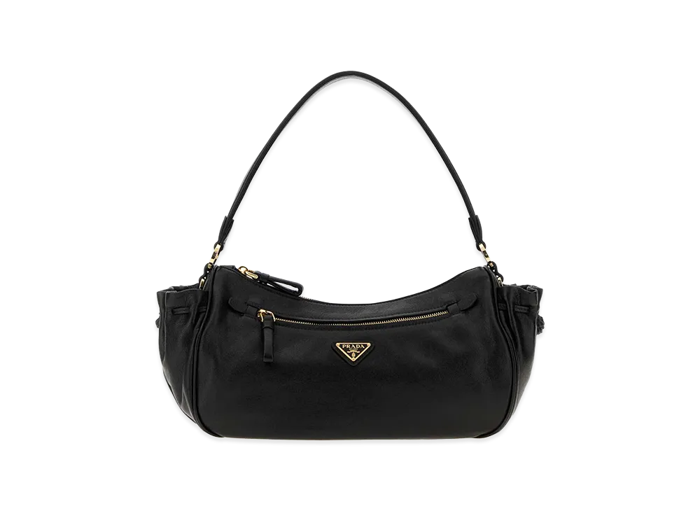 PRADA Wonen's Leather Small Shoulder Bag "Black"
