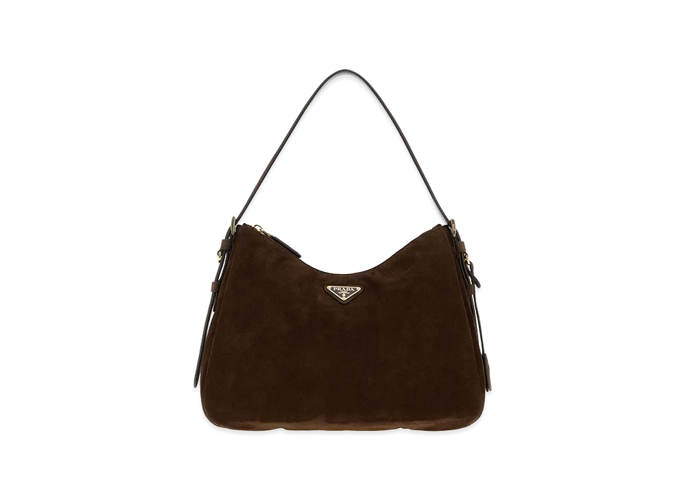 PRADA Wonen's Suede Shoulder Bag "Brown"