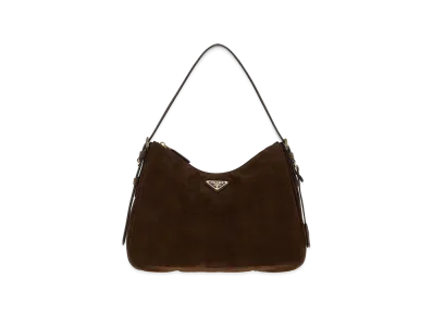 PRADA Wonen's Suede Shoulder Bag "Brown"