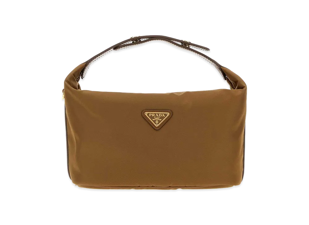 PRADA Women's Re-Nylon Mini Charie Handbag "Camel"