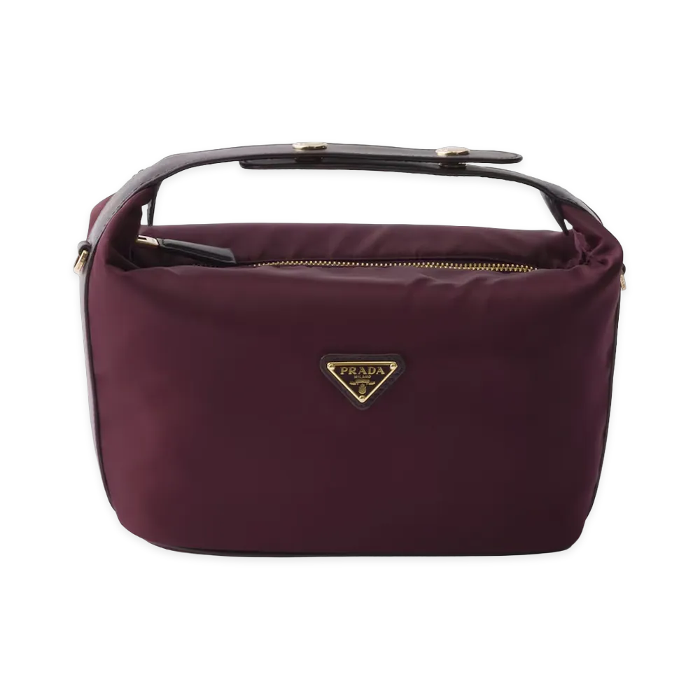 PRADA Women's Cherie Mini Re-Nylon Bag "Burgundy"