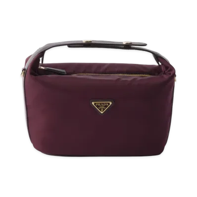 PRADA Women's Cherie Mini Re-Nylon Bag "Burgundy"