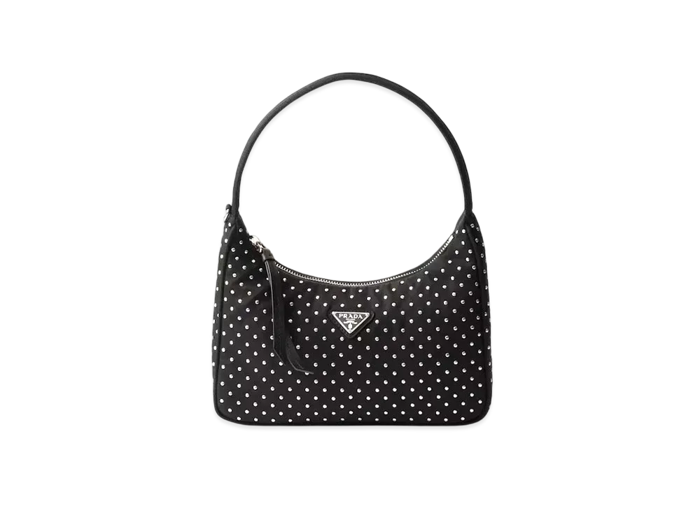 PRADA Re-Nylon Mini Bag with Studs "Black"