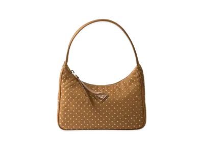 PRADA Re-Edition Re-Nylon Mini Bag with Studs "Brandy"