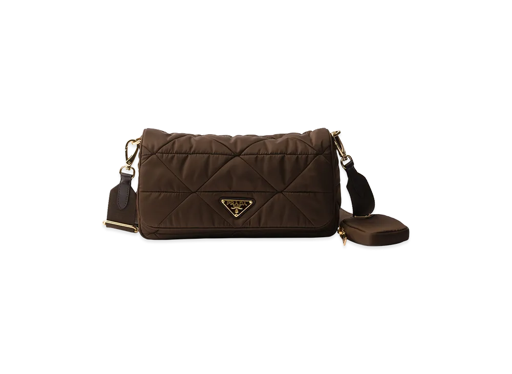 PRADA Padded Re-Nylon Shoulder Bag "Burnt Brown"