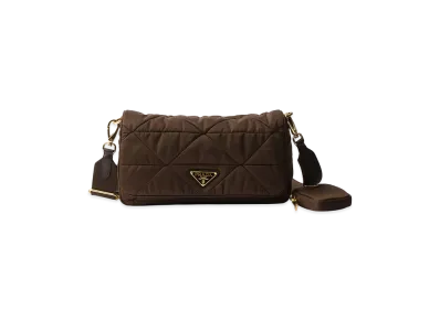 PRADA Padded Re-Nylon Shoulder Bag "Burnt Brown"