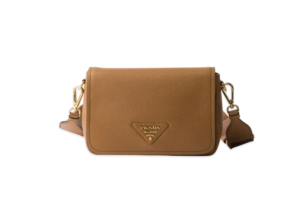 PRADA Leather Shoulder Bag "Camel"