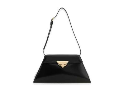 PRADA Women's Medium Brushed Leather Shoulder Bag "Black"
