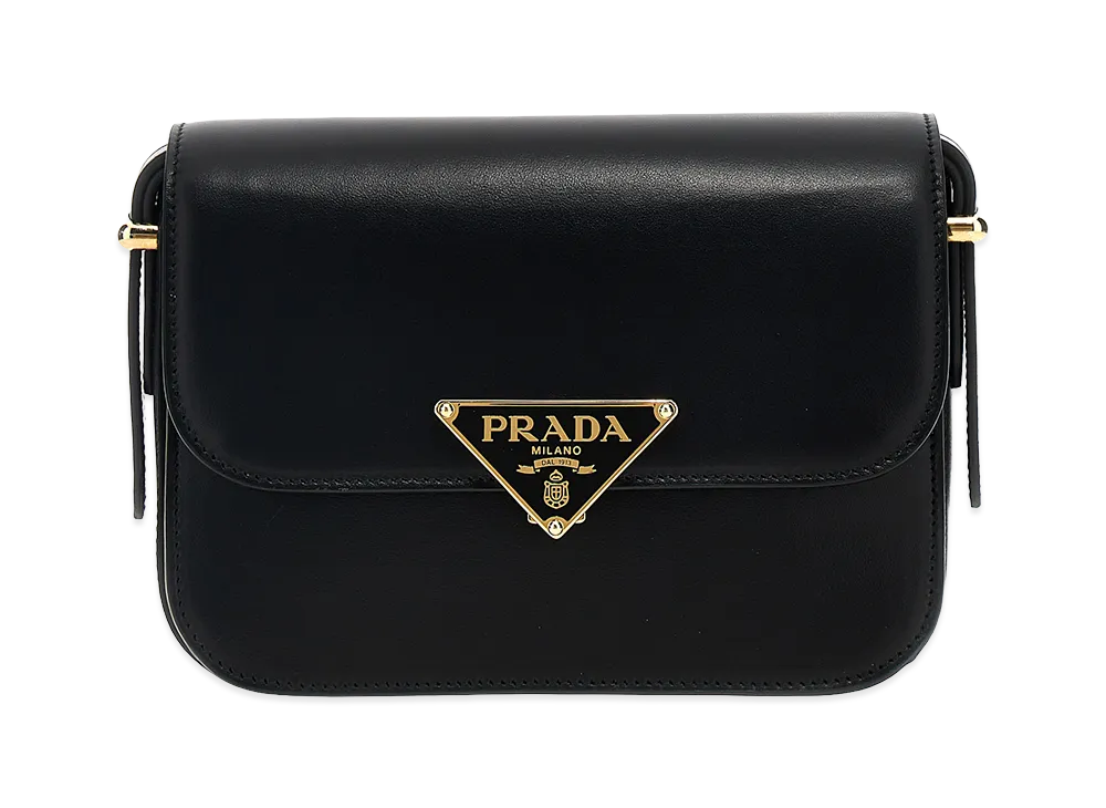 PRADA Women's Triangle Logo Shoulder Bag "Black"