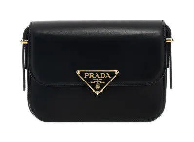 PRADA Women's Triangle Logo Shoulder Bag "Black"