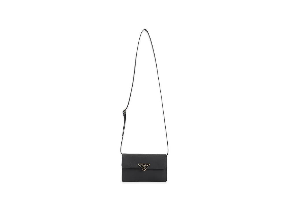 PRADA Women's Saffiano Mini Crossbody Bag "Black"