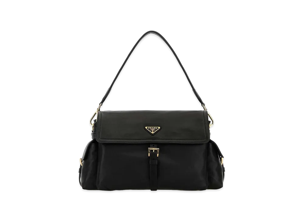 PRADA Wonen's Leather Shoulder Bag "Black"