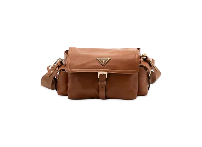 PRADA Women's Nappa Leather Explore Shoulder Bag "Beige"