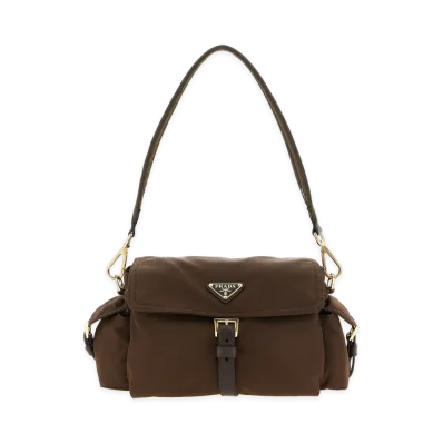 PRADA Women's Explore Con Pattina Shoulder Bag "Brown"
