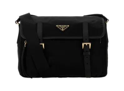 PRADA Women's Canvas Crossbody Bag "Black"