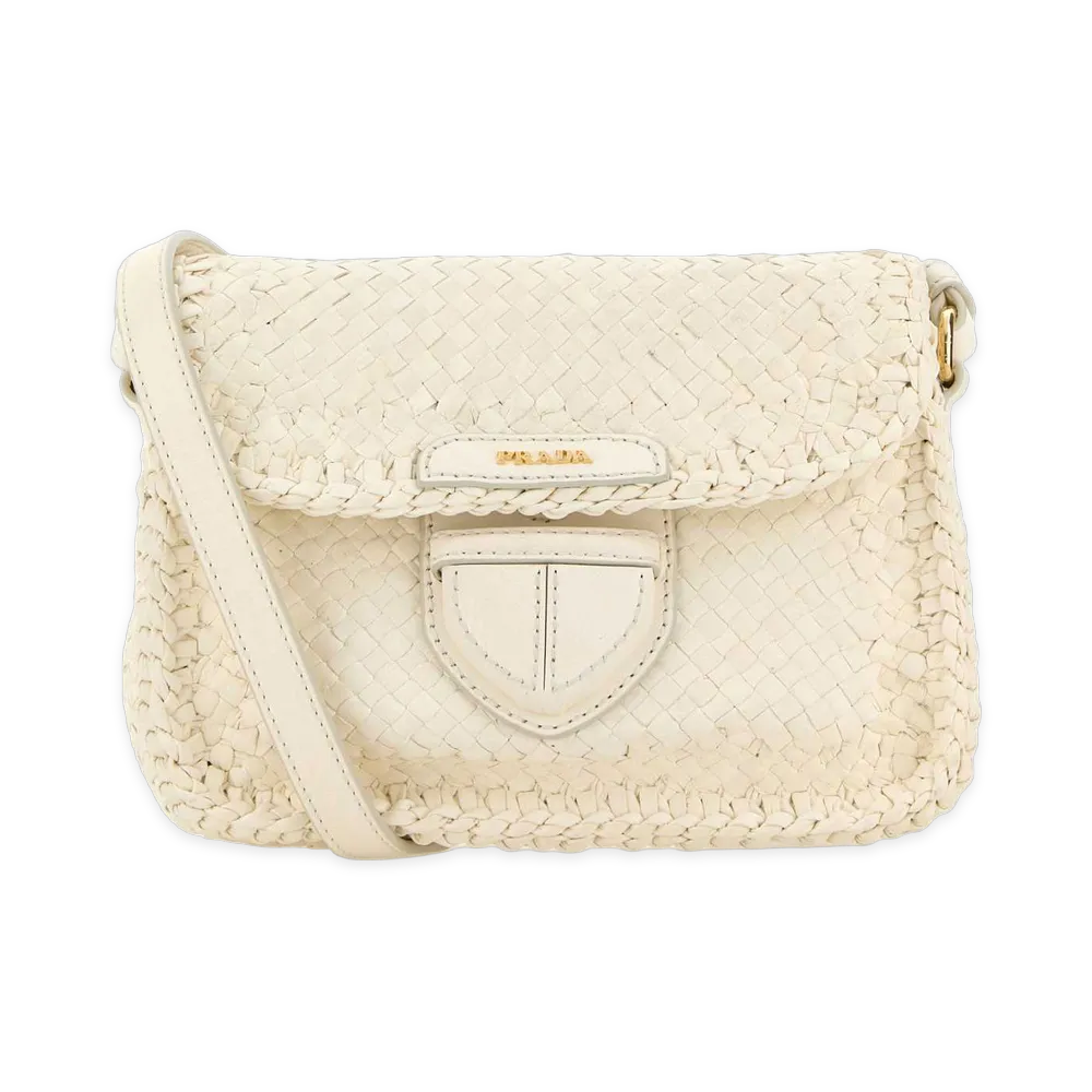 PRADA Women's Leather Crossbody Bag "White"