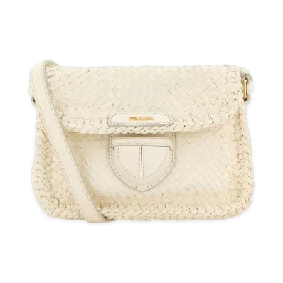 PRADA Women's Leather Crossbody Bag "White"