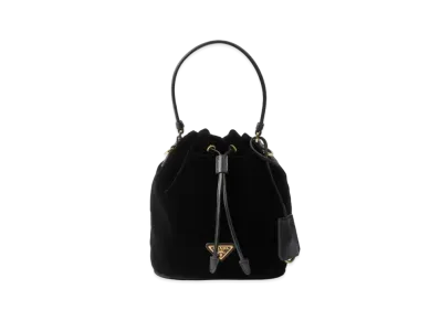 PRADA Velvet Mini-Bag with Nappa Leather Details "Black"