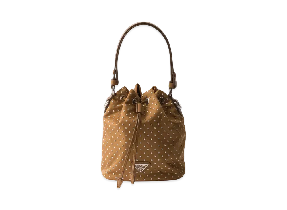 PRADA Re-Nylon Mini-Bag with Studs "Brandy"