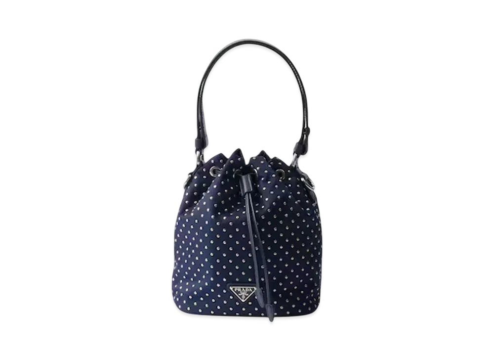 PRADA Re-Nylon Mini-Bag with Studs "Navy"