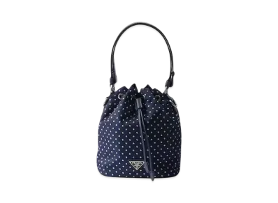 PRADA Re-Nylon Mini-Bag with Studs "Navy"