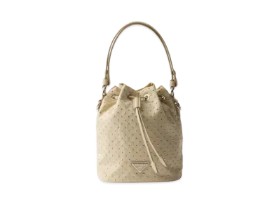 PRADA Re-Nylon Mini-Bag with Studs "Sand Beige"