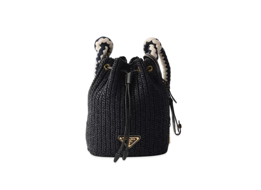 PRADA Crochet Mini Bucket Bag "Black"