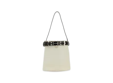 PRADA Women's Leather Buckle Buckle Bag "White"