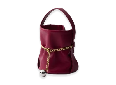 PRADA Petit Sac Noir Nappa Leather Mini Bucket Bag "Dark Red"