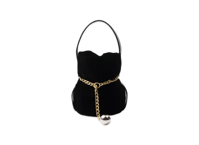 PRADA Petit Sac Noir Mini Velvet x Nappa Leather Bucket Bag "Black"