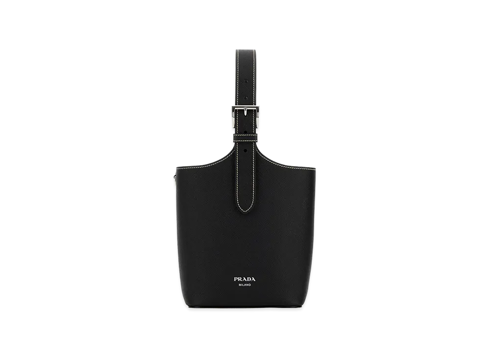 PRADA Women's Leather Shoulder Bag "Black"