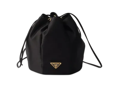 PRADA Satin Mini Bucket Bag "Black"