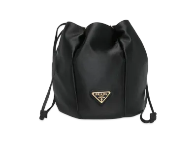 PRADA Women's Satin Mini Bucket Bag "Black"