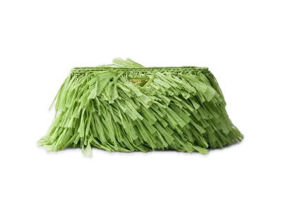 PRADA Medium Fringe Crochet Clutch "Light Green"