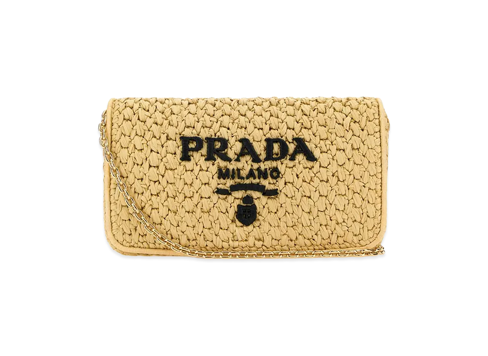 PRADA Women's Raffia Crossbody Bag "Beige"