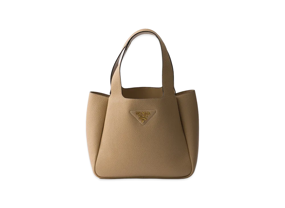 PRADA Small Leather Tote Bag "Beige Sable"