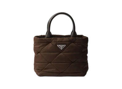 PRADA Small Padded Re-Nylon Tote Bag "Sienna Brown"